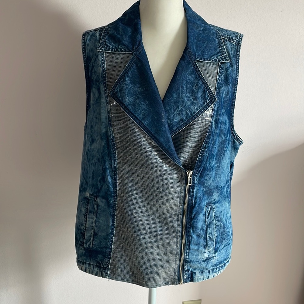 Denim bling vest